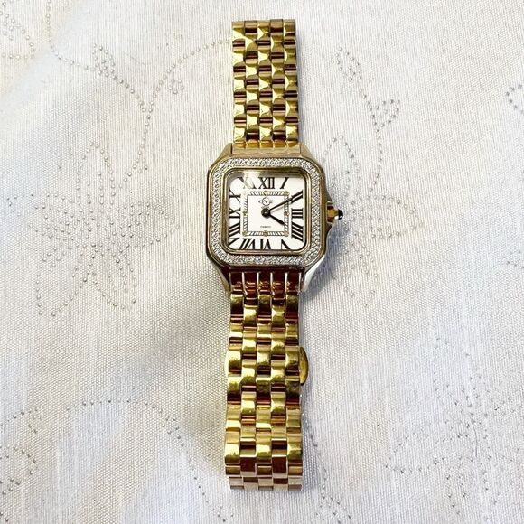 Gervil GV2 Swiss Diamonds & Stainless Steel/ gold plating bracelet watch 12101B - Picture 10 of 10